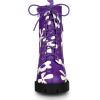 imageAllegra K Womens Printed Platform Round Toe Lace Up Chunky Heel Combat BootsPurple