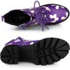 imageAllegra K Womens Printed Platform Round Toe Lace Up Chunky Heel Combat BootsPurple