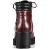 imageAllegra K Womens Round Toe Chunky Heel Lace Up Zipper Combat BootsBurgundy