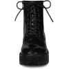 imageAllegra K Womens Round Toe Platform Lace Up Colorful Combat Ankle BootsBlack