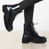 imageAllegra K Womens Round Toe Platform Lace Up Colorful Combat Ankle BootsBlack
