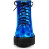 imageAllegra K Womens Round Toe Platform Lace Up Colorful Combat Ankle BootsBlue