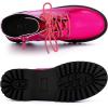imageAllegra K Womens Round Toe Platform Lace Up Colorful Combat Ankle BootsHot Pink