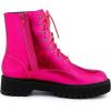 imageAllegra K Womens Round Toe Platform Lace Up Colorful Combat Ankle BootsHot Pink
