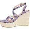 imageAllegra K Womens Snake Print Wedges Strappy Platform Wedge Heel SandalsPurple