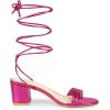 imageAllegra K Womens Sparkle Strappy Lace Up Block Heels SandalsHot Pink