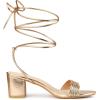 imageAllegra K Womens Sparkle Strappy Lace Up Block Heels SandalsRose Gold