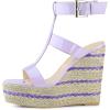 imageAllegra K Womens Strappy Espadrille Wedges Platform Purple Sandals  6 M US