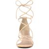 imageAllegra K Womens Strappy Kitten Heel Lace Up SandalsBeige