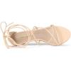 imageAllegra K Womens Strappy Kitten Heel Lace Up SandalsBeige