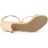 imageAllegra K Womens Strappy Kitten Heel Lace Up SandalsBeige