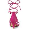 imageAllegra K Womens Strappy Kitten Heel Lace Up SandalsHot Pink