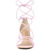 imageAllegra K Womens Strappy Kitten Heel Lace Up SandalsLight Pink