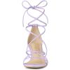imageAllegra K Womens Strappy Kitten Heel Lace Up SandalsLight Purple