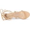 imageAllegra K Womens Strappy Kitten Heel Lace Up SandalsNude