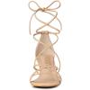 imageAllegra K Womens Strappy Kitten Heel Lace Up SandalsNude