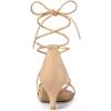 imageAllegra K Womens Strappy Kitten Heel Lace Up SandalsNude