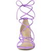 imageAllegra K Womens Strappy Kitten Heel Lace Up SandalsPurple