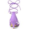 imageAllegra K Womens Strappy Kitten Heel Lace Up SandalsPurple