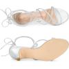 imageAllegra K Womens Strappy Kitten Heel Lace Up SandalsSilver