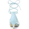 imageAllegra K Womens Strappy Kitten Heel Lace Up SandalsSky Blue