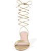 imageAllegra K Womens Strappy Lace Up Kitten Heels SandalGold