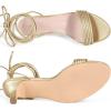 imageAllegra K Womens Strappy Lace Up Kitten Heels SandalGold