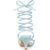 imageAllegra K Womens Strappy Lace Up Kitten Heels SandalsLight Blue