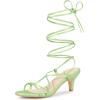 imageAllegra K Womens Strappy Lace Up Kitten Heels SandalsLime Green