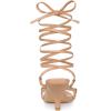 imageAllegra K Womens Strappy Lace Up Kitten Heels SandalsNude