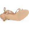 imageAllegra K Womens Strappy Lace Up Kitten Heels SandalsNude