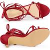 imageAllegra K Womens Strappy Lace Up Kitten Heels SandalsRed
