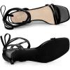 imageAllegra K Womens Strappy Lace Up Slingback Kitten Heel SandalsBlack