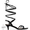 imageAllegra K Womens Strappy Lace Up Slingback Kitten Heel SandalsBlack