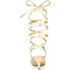 imageAllegra K Womens Strappy Lace Up Slingback Kitten Heel SandalsGold