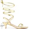 imageAllegra K Womens Strappy Lace Up Slingback Kitten Heel SandalsGold
