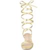 imageAllegra K Womens Strappy Lace Up Slingback Kitten Heel SandalsGold