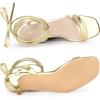 imageAllegra K Womens Strappy Lace Up Slingback Kitten Heel SandalsGold
