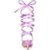 imageAllegra K Womens Strappy Lace Up Slingback Kitten Heel SandalsPurple