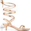 imageAllegra K Womens Strappy Lace Up Slingback Kitten Heel SandalsRose Gold