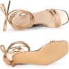 imageAllegra K Womens Strappy Lace Up Slingback Kitten Heel SandalsRose Gold