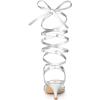 imageAllegra K Womens Strappy Lace Up Slingback Kitten Heel SandalsSilver