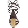 imageAllegra K Womens Wedge Heels Lace Up Strappy Low Wedges SandalsBrown