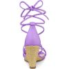 imageAllegra K Womens Wedge Heels Lace Up Strappy Low Wedges SandalsLavender