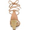 imageAllegra K Womens Wedge Heels Lace Up Strappy Low Wedges SandalsNude