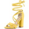 imageAllegra K Womens Block Heeled Lace Up SandalsYellow