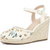 imageAllegra K Womens Closed Toe Platform Espadrilles Lace Wedge Heel SandalsWhite Green