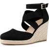 imageAllegra K Womens Espadrilles Closed Toe Wedges Heels SandalsBlack