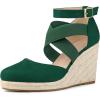 imageAllegra K Womens Espadrilles Closed Toe Wedges Heels SandalsEmerald Green