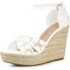 imageAllegra K Womens Espadrilles Lace Wedges Wedge SandalsWhite Flower